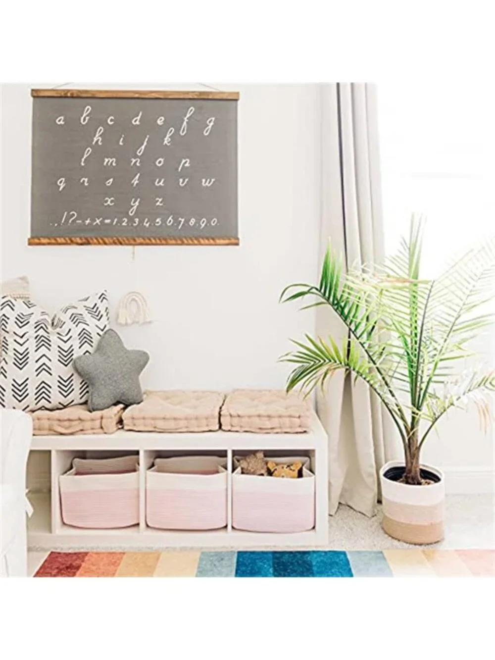 New Cotton Rope Baskets for Shelves, Set of 3, 15x9x10